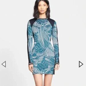Veronica Beard Jacquard Palm Print Bodycon Dress Size XS